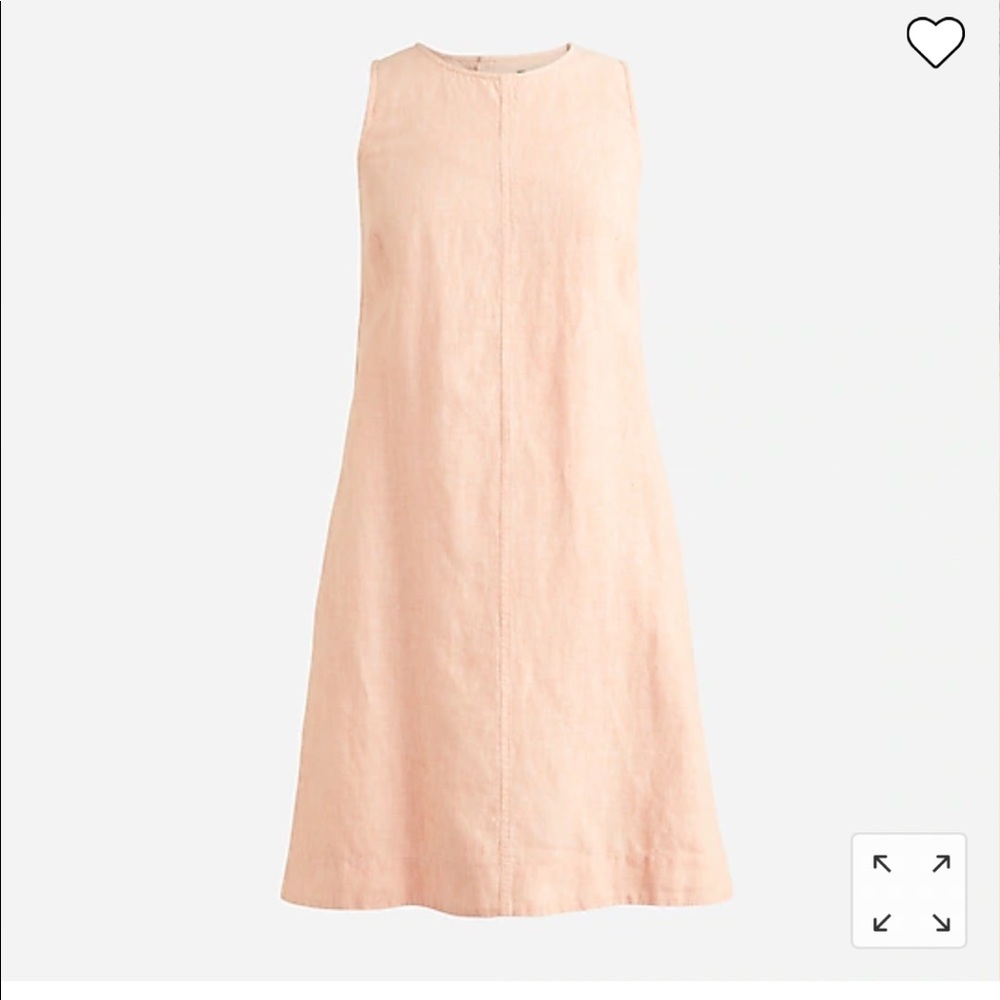Jcrew Peach Button Back 100% Linen Shift - image 2
